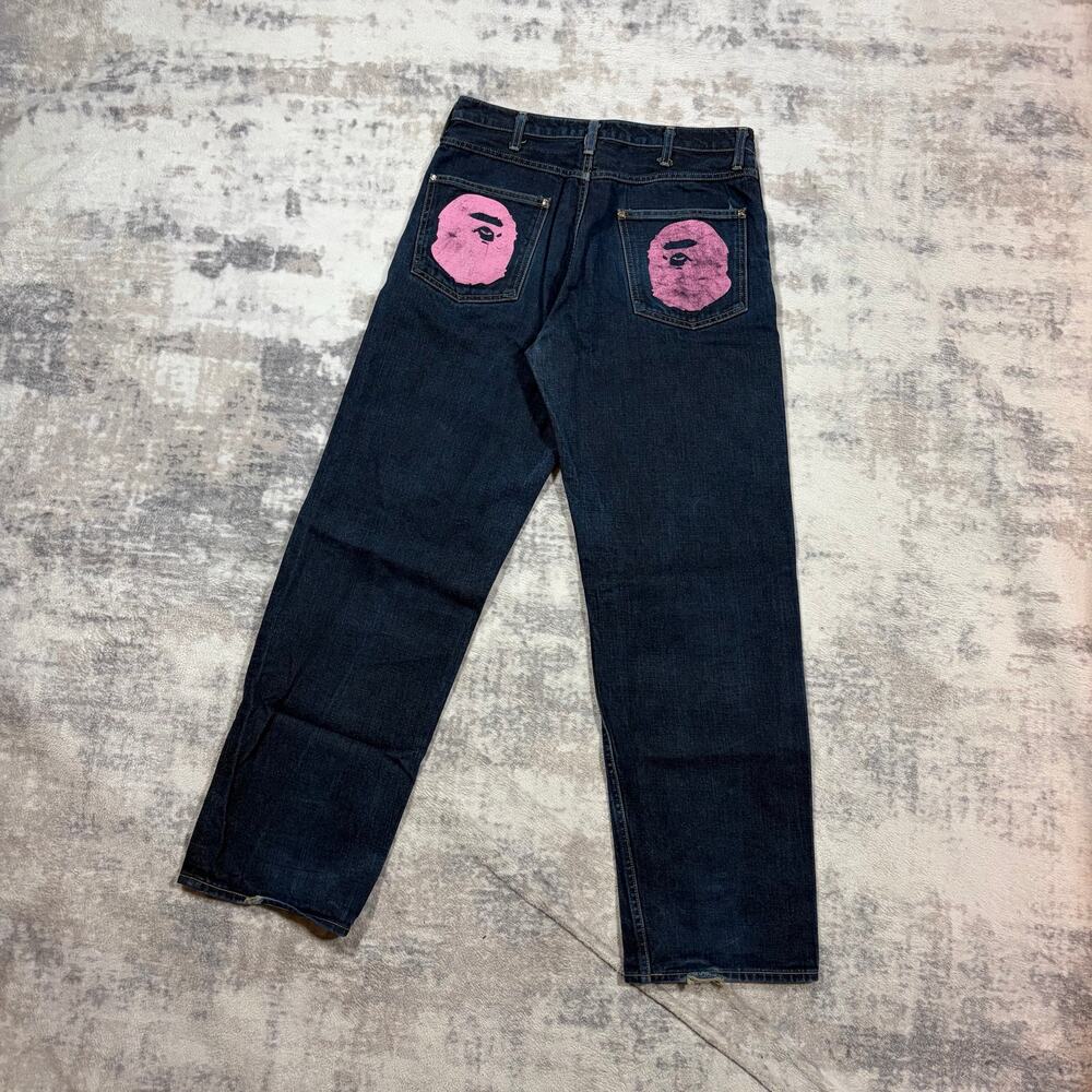 Authentic Bape 2000’s Exclusive Ape Head Jeans 30